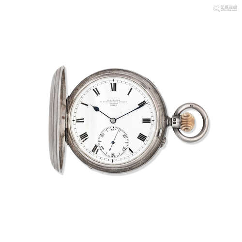 Chester Hallmark for 1901  R. Webster, 91 Gracechurch St, London. A silver keyless wind full hunter karousel pocket watch