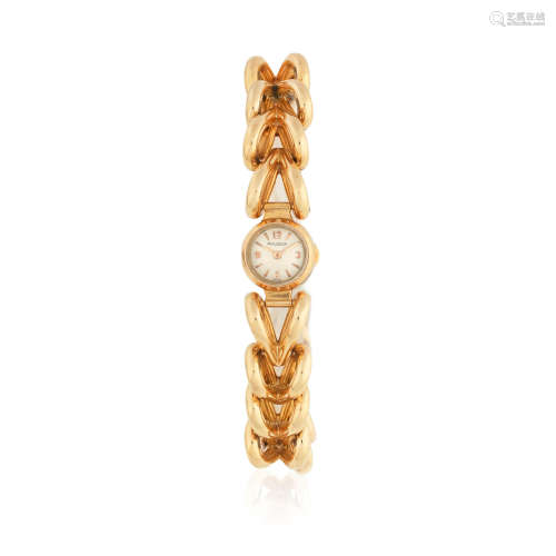 Circa 1952  Jaeger-LeCoultre. A lady's gold manual wind cocktail bracelet watch