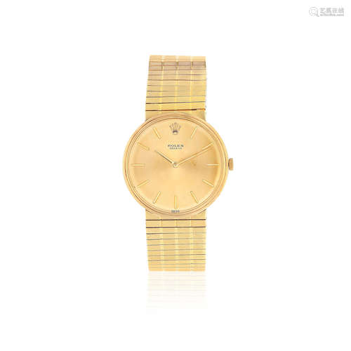 London Hallmark for 1968  Rolex. An 18K gold manual wind bracelet watch