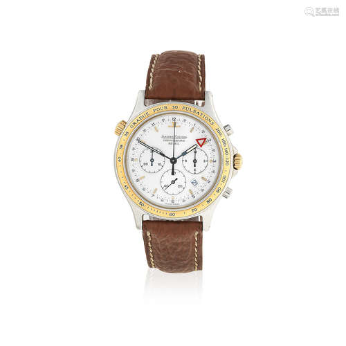 Heraion Reveil, Ref: 116.5.33, Sold 4th April 1992  Jaeger-LeCoultre. A stainless steel quartz calendar chronograph wristwatch