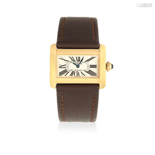 Divan, Ref: 2801, Circa 2010  Cartier. A lady's 18K gold rectangular wristwatch