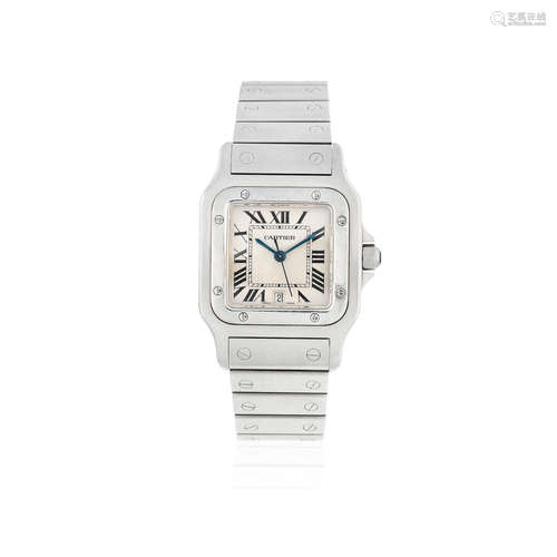 Santos, Ref: 1564, Sold 7th September 2002  Cartier. A stainless steel quartz calendar bracelet watch