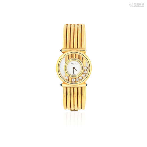 Happy Diamonds, Ref: 20/5540-23, Circa 2010  Chopard. A lady's 18K gold and diamond set quartz bracelet watch