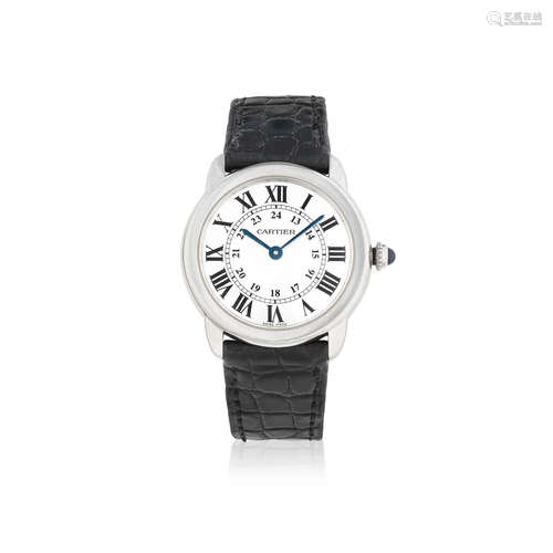 Ronde Solo, Ref: 2933, Circa 2010  Cartier. A mid-size stainless steel quartz wristwatch