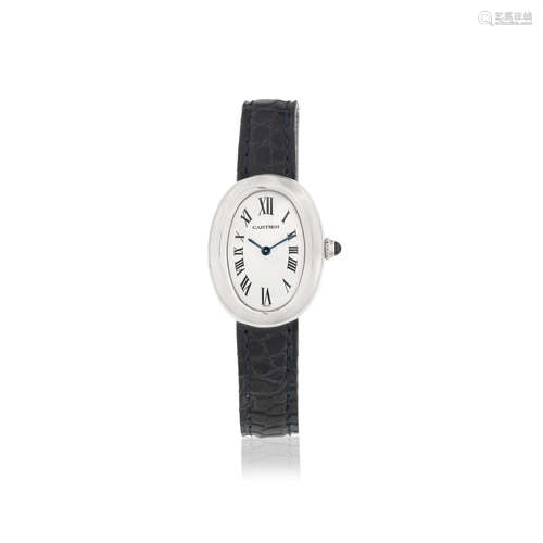 Baignoire, Ref: 1955, Circa 2000  Cartier. A lady's 18K white gold quartz oval wristwatch