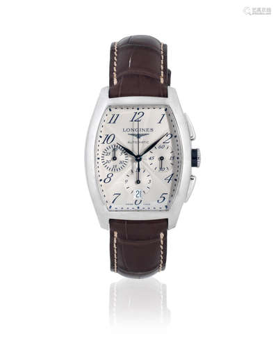 Evidenza, Ref: L2 643 4, Circa 2008  Longines. A stainless steel automatic calendar chronograph wristwatch