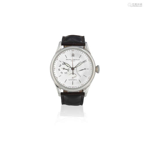 William Baume Collection, Limited Edition No.1408/1830, Sold 3rd June 2008  Baume & Mercier. A stainless steel automatic calendar wristwatch with power reserve