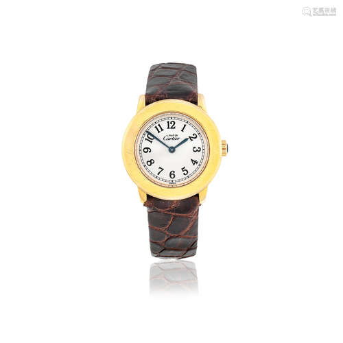 Must de, Ref: 1801, Circa 1990  Cartier. A lady's gold plated silver quartz wristwatch