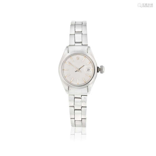 Date, Ref: 6916, Circa 1972  Rolex. A lady's stainless steel automatic calendar bracelet watch