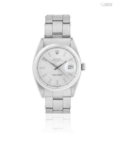 Date, Ref: 1500, Sold 13th November 1966  Rolex. A stainless steel automatic calendar bracelet watch