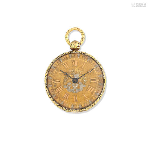 Chester Hallmark for 1821  Robert Roskell, Liverpool. An 18K gold key wind open face pocket watch