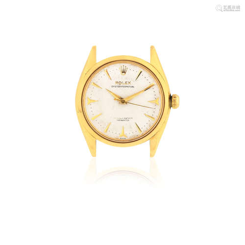 Oyster Perpetual, Ref: 6564, Circa 1955  Rolex. An 18K gold automatic wristwatch