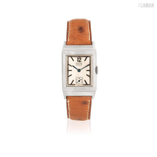 Reverso Uniplan, Ref: 24558, Circa 1936  LeCoultre. A stainless steel manual wind reversible rectangular wristwatch