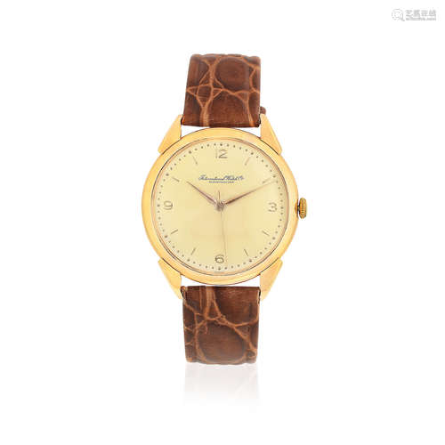 Circa 1955  International Watch Company. An 18K rose gold manual wind wristwatch