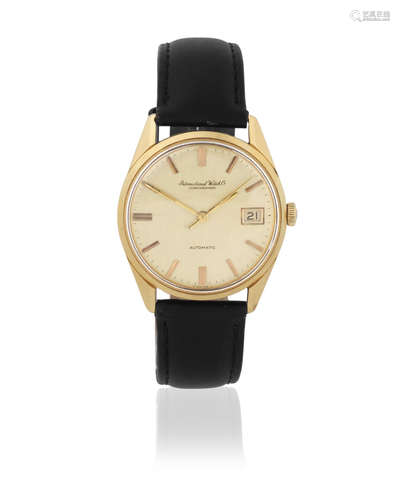 Ref: 810A, Circa 1963, Dublin Import mark for 1967  International Watch Company. An 18K gold automatic calendar wristwatch