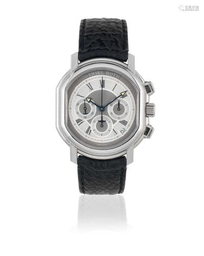 Sold 25th November 1997  Daniel Roth. A stainless steel automatic calendar chronograph wristwatch