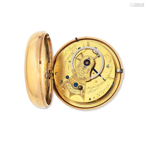 Chester Hallmark for 1810  J. Barned & Co, Liverpool. An 18K gold key wind pair case pocket watch