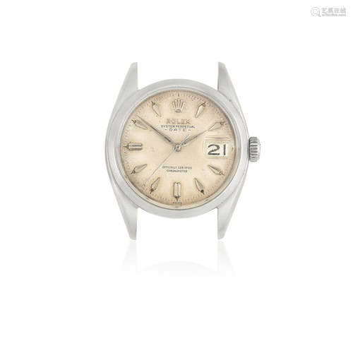 Oyster Perpetual Date, Ref: 6534, Circa 1956  Rolex. A stainless steel automatic calendar watch with roulette date wheel