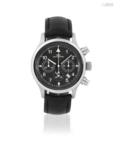 Pilots Flieger Chronograph, Ref: 3740, Circa 2000  IWC. A stainless steel quartz calendar chronograph wristwatch