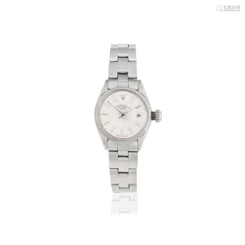 Date, Ref: 6519, Circa 1969  Rolex. A lady's stainless steel automatic calendar bracelet watch