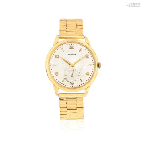 Circa 1950  Zenith. An 18K gold manual wind bracelet watch