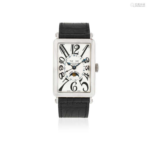 Long Island, Ref: 1200 MC L, Circa 2005  Franck Muller. An 18K white gold automatic calendar wristwatch with moon phase