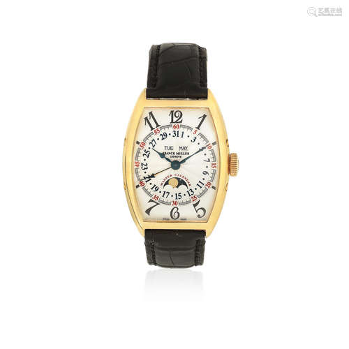 Master Calendar, Ref: 5850 MC L, Circa 1990  Franck Muller. An 18K gold automatic triple calendar wristwatch with moon phase