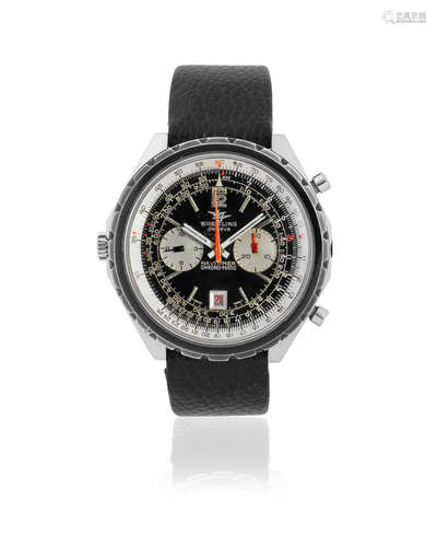 Navitimer Chrono-matic, Ref: DDE.BR. 11525/67-1806, Sold 27th September 1971  Breitling. A stainless steel automatic calendar chronograph wristwatch