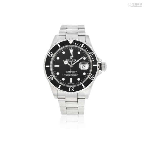 Submariner, Ref: 16610, Circa 2001  Rolex. A stainless steel automatic calendar bracelet watch