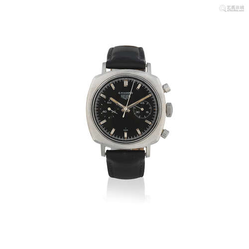 Camaro, Ref: 7743, Circa 1970  Heuer. A stainless steel manual wind chronograph cushion form wristwatch