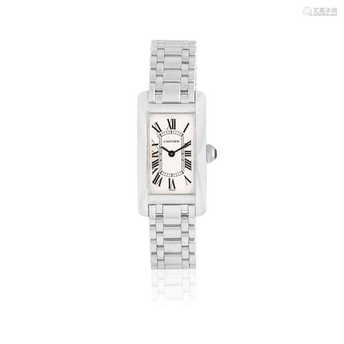 Tank Américaine, Ref: 1713, Circa 2000  Cartier. A lady's 18K white gold quartz bracelet watch