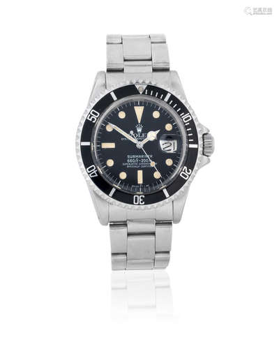 Submariner, Ref: 1680, Circa 1977  Rolex. A stainless steel automatic calendar bracelet watch