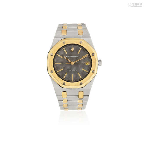 Royal Oak, Ref: No.3303, Circa 1990  Audemars Piguet. A stainless steel and gold automatic calendar bracelet watch