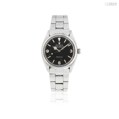 Explorer, Ref: 5500, Sold 7th February 1964  Rolex. A stainless steel automatic bracelet watch