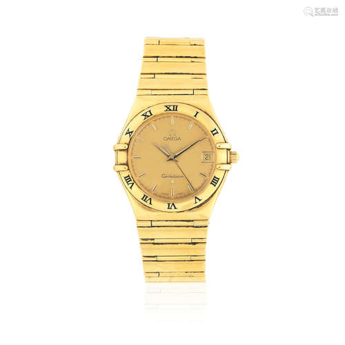 Constellation, Ref: 3961201/1961200, Circa 2000  Omega. An 18K gold quartz calendar bracelet watch