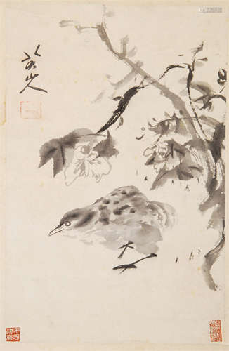 CHINESE SCROLL PAINTING OF BIRD AND FLOWER