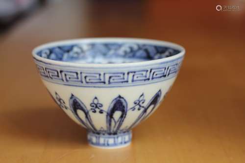 CHINESE PORCELAIN BLUE AND WHITE FLOWER BOWL YONGLE OF MING DYNASTY