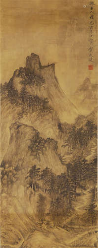 CHINESE SCROLL PAINTING OF MOUNTAIN VIEWS