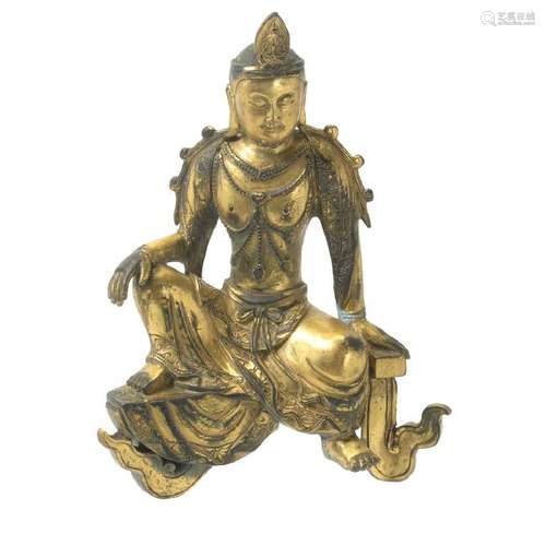 Gilt Bronze Figure of a Seated Bodhisattva