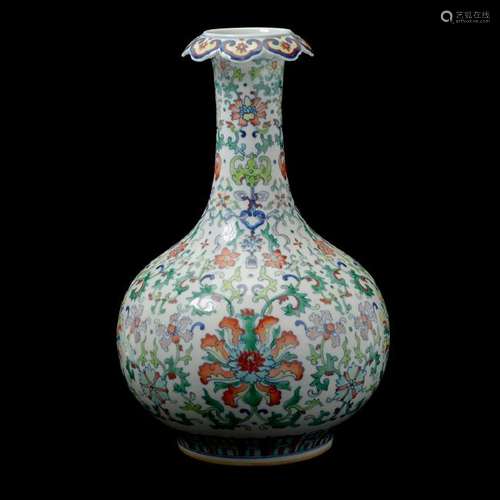 Chinese Doucai Porcelain Vase with Everted Lip