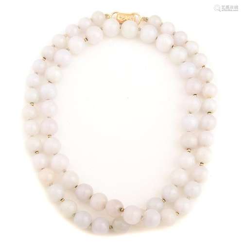 Ming's Jade Bead, 14k Yellow Gold Necklace.