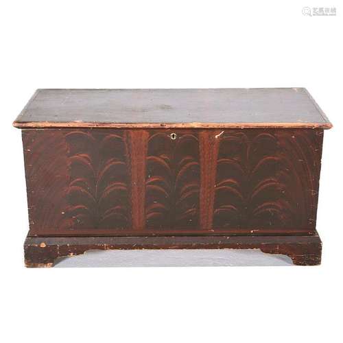 American Folk Art Grain-Painted Cedar Chest