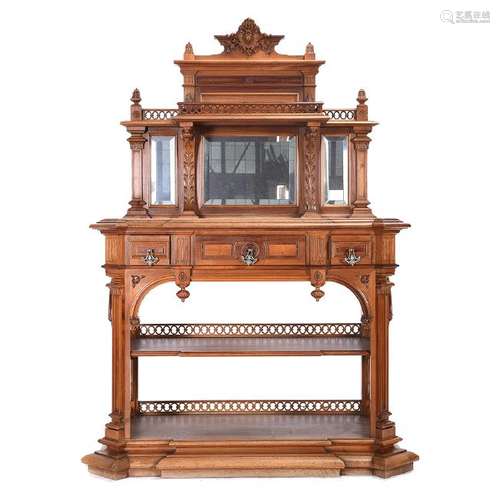 French Renaissance Revival Walnut Buffet a deux corps,