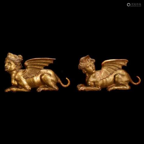 Italian Neoclassical Pair of Sphinxes