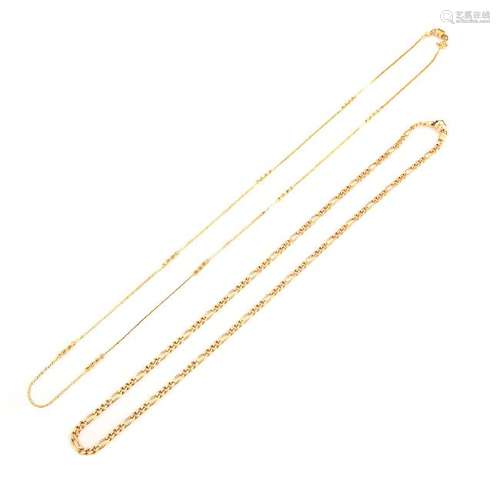 Collection of 14k Yellow Gold Chains.