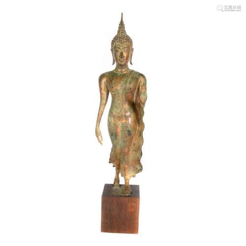 Thai Sukhothai Style Gilt-Bronze ëWalking Buddhaí