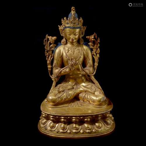 Sino-Tibetan Gilt-Bronze Tara