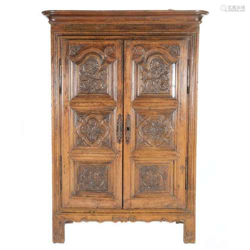 French Lyonnaise Oak Armoire in the Gothic Revival