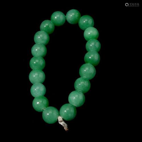 Chinese Apple-Green Jadeite Bracelet