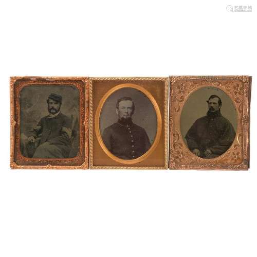 Ambrotype and Two Tintypes of Civil War Soldiers